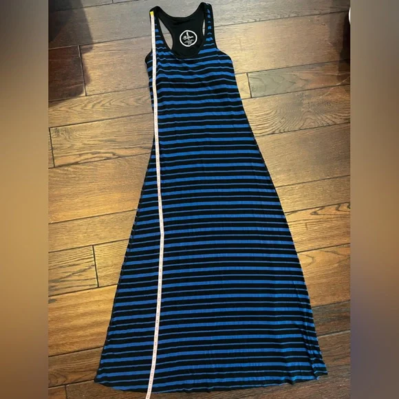 Seaton black and blue striped dress - Picture 5 of 5